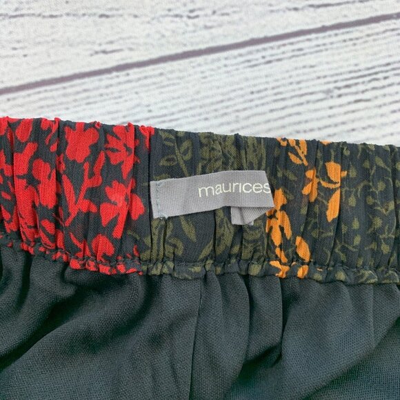 Maurices Midi Skirt sz 1X Faux Wrap Long Pull on Elastic Waist Floral New NWT - Picture 6 of 8